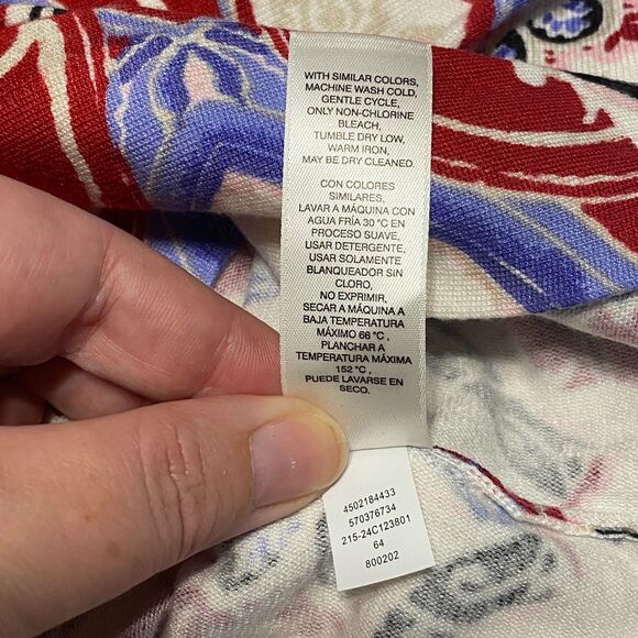 Chico's 3/4 Sleeve Tunic Shirt Size 3 (XL/16) Multicolored Rayon/Nylon Blend - Picture 8 of 11